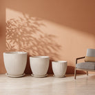 Rock Mountain Ribbed Planter, Off White, all sizes