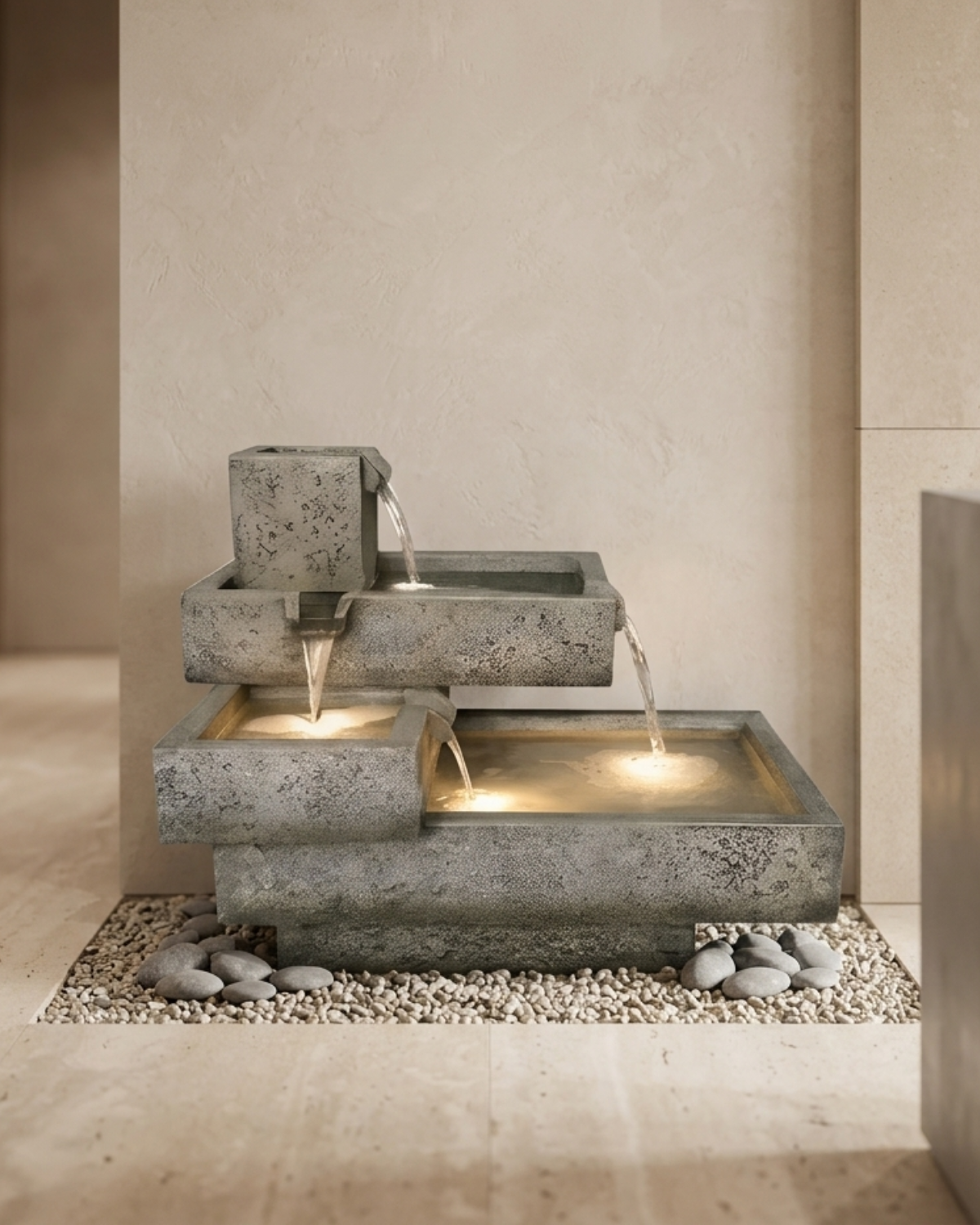 Polyresin Water Fountain (DW208044) | Cascading Design, 83 × 50 × 60 cm