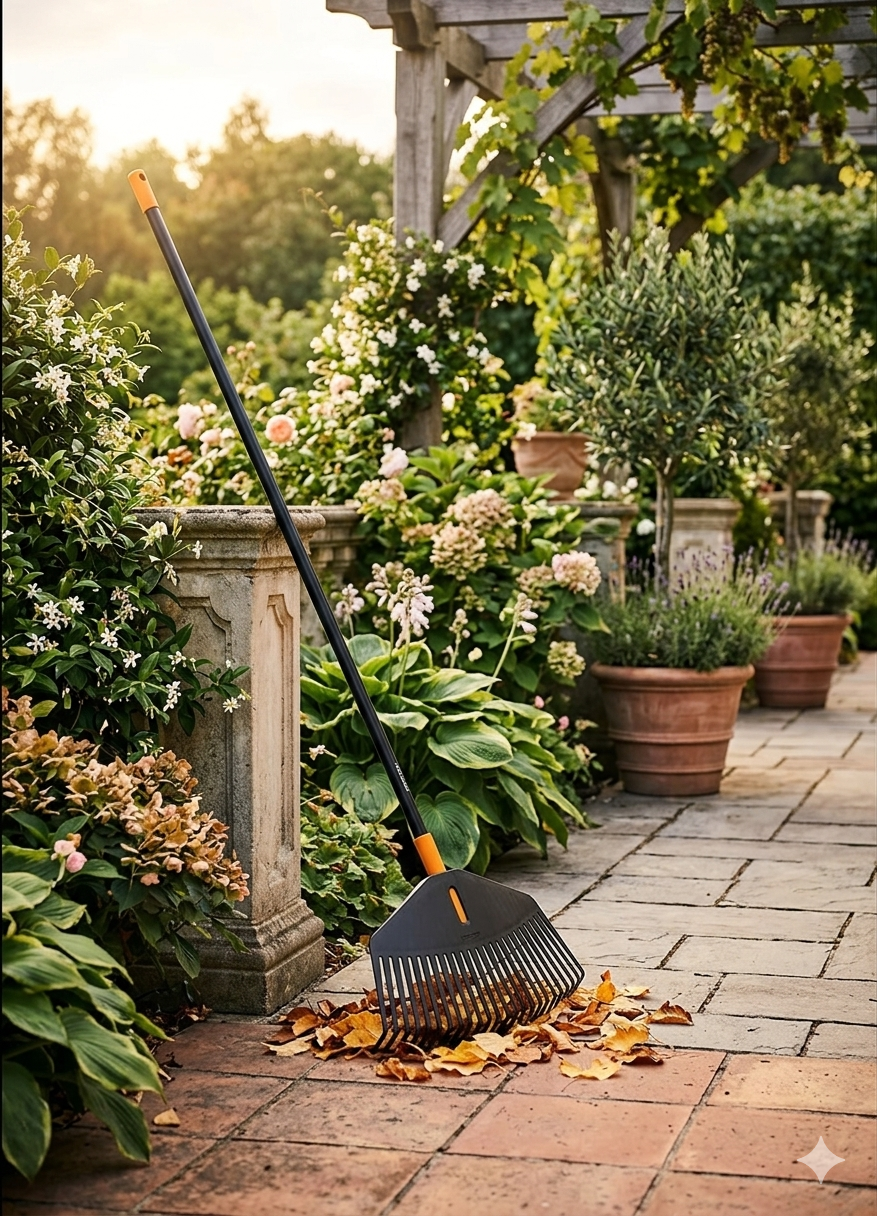 Fiskars Solid Leaf Rake-Medium - (135026)