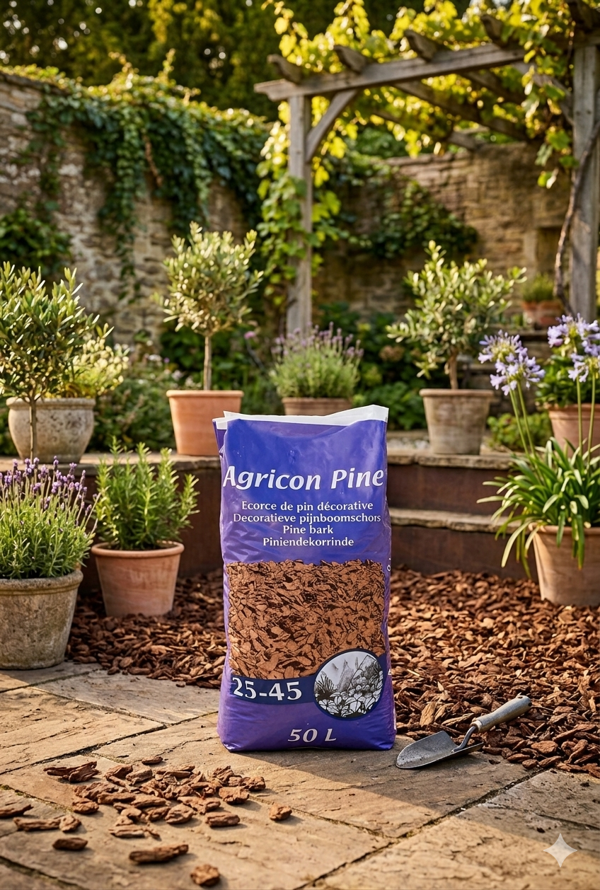 Pine Bark Mulch, Brown Color, Europe