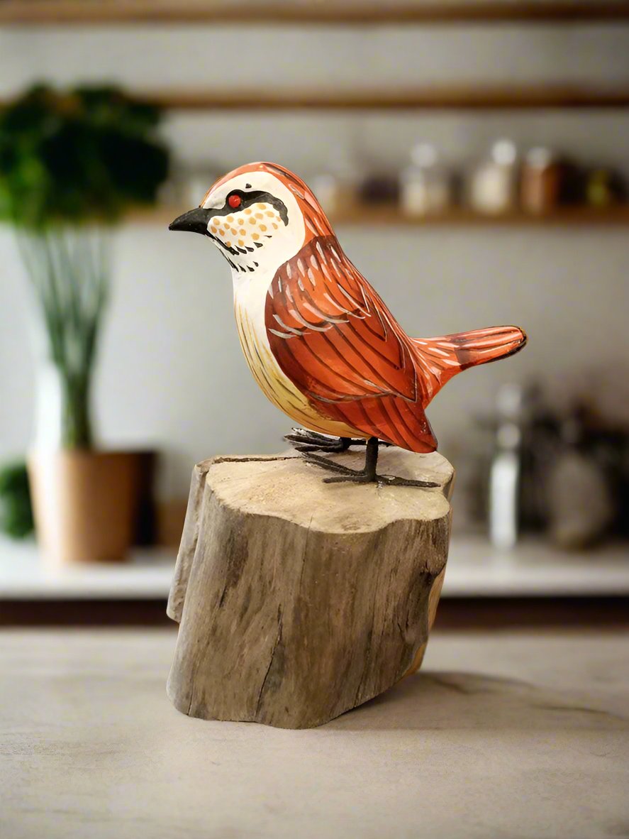 Wooden Bird Ornamental Small, Mixed, 15CM