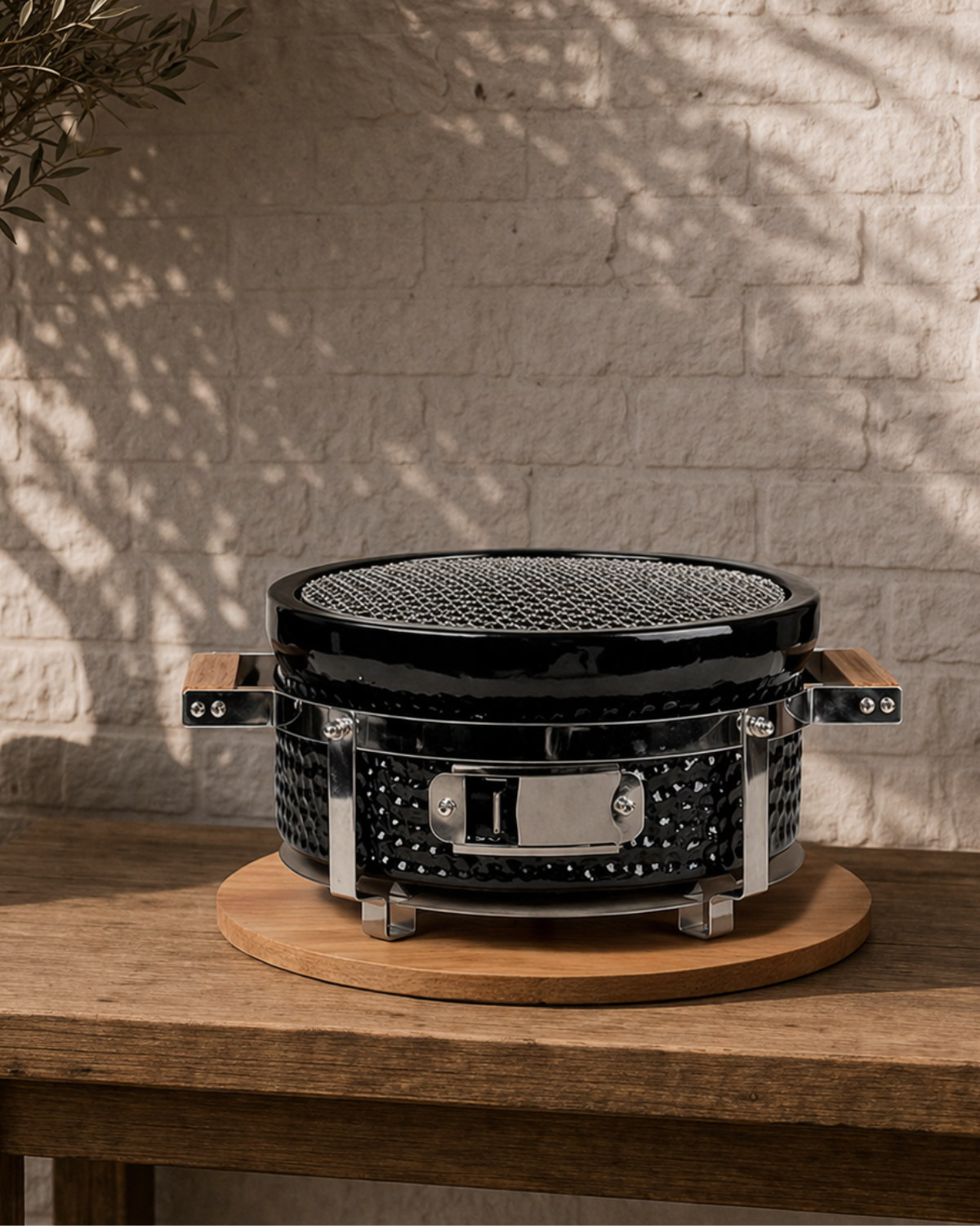 Kimstone Tabletop BBQ Grill 14″ | Portable, Black