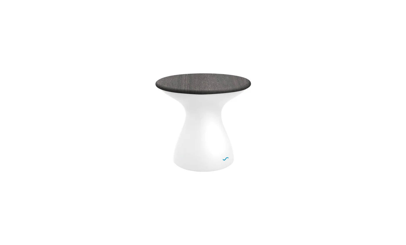 Autograph Standard Side Table Round Fog Lid White Base