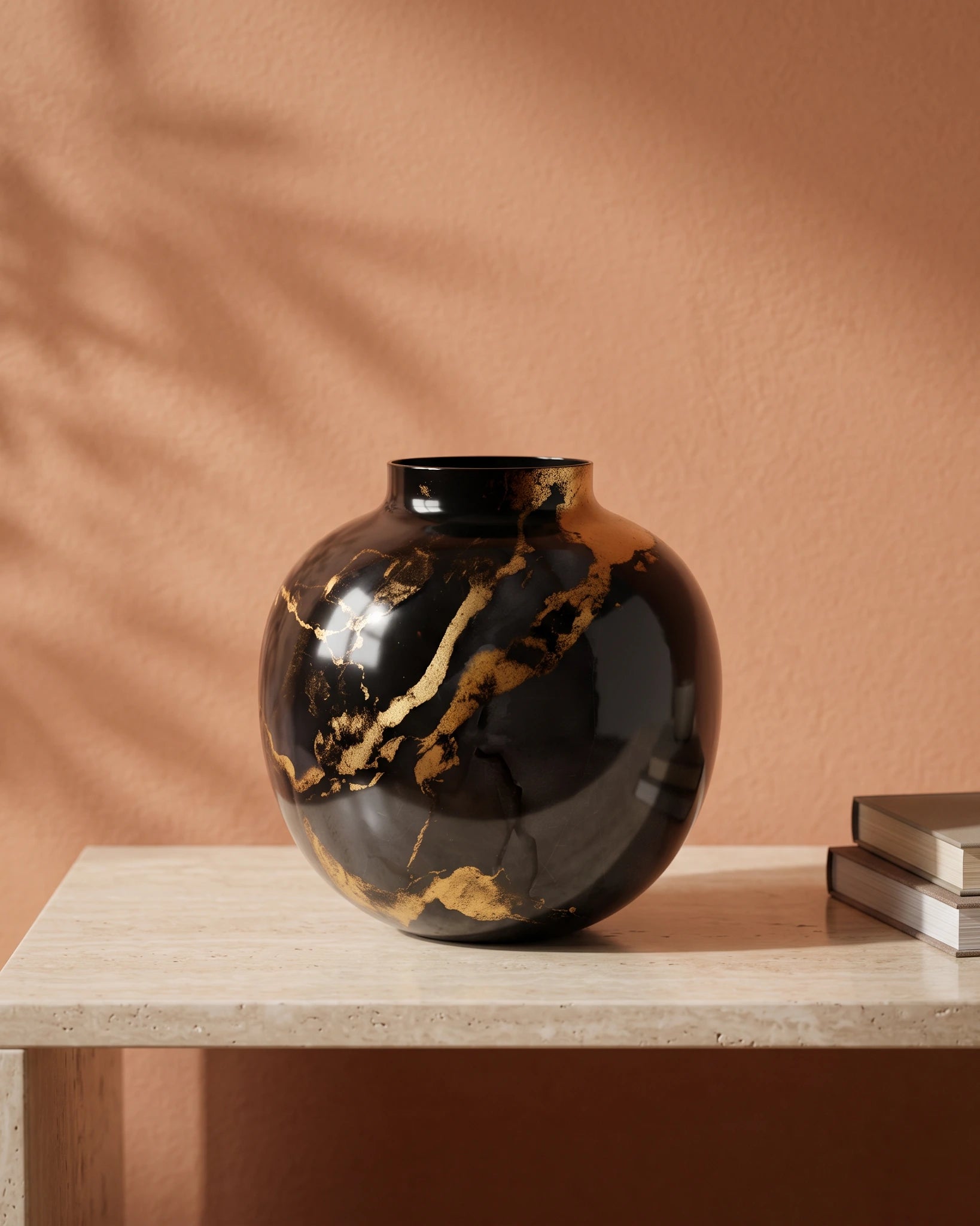Metal Planter Pot, Marble Powder-Coat — Compact — Black Marble — Opaxa, Acacia Garden Center