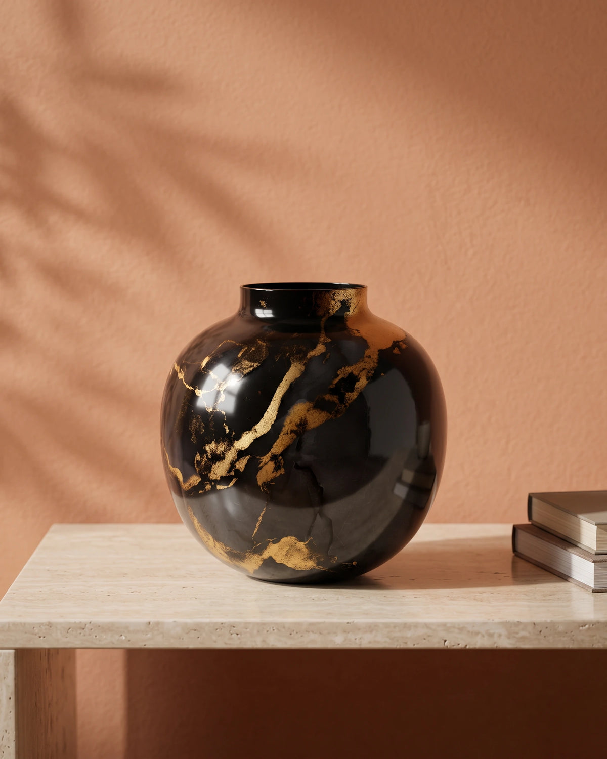 Metal Planter Pot, Marble Powder-Coat — Compact — Black Marble — Opaxa, Acacia Garden Center