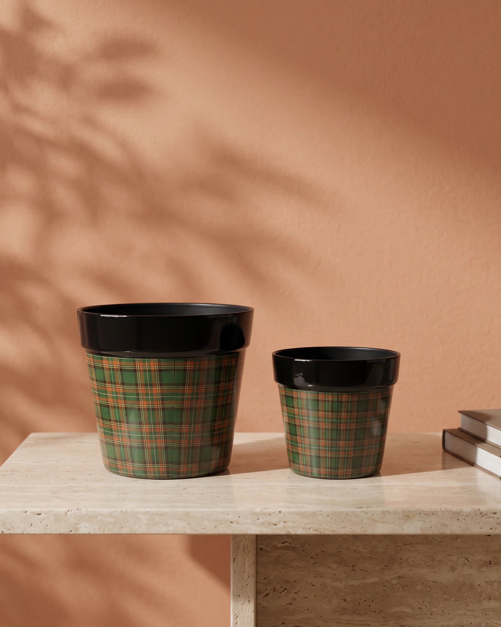 Green Christmas Textile-Print Metal Planter — Opaxa, Acacia Garden Center