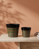 Green Christmas Textile-Print Metal Planter — Opaxa, Acacia Garden Center