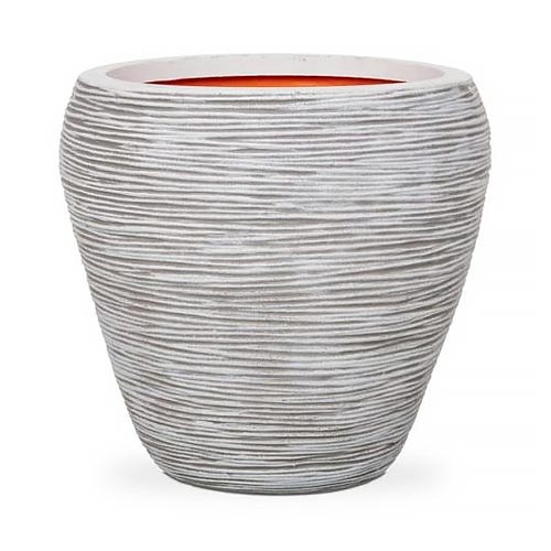 Nature Vase Tapered Round Rib – Ivory
