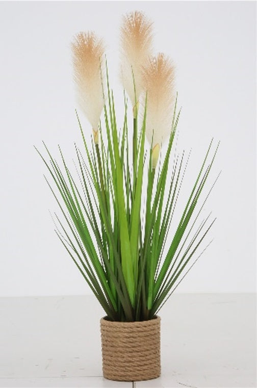 Artificial 23"H Reed Grass with Plastic Pot, 57CM - (7100)