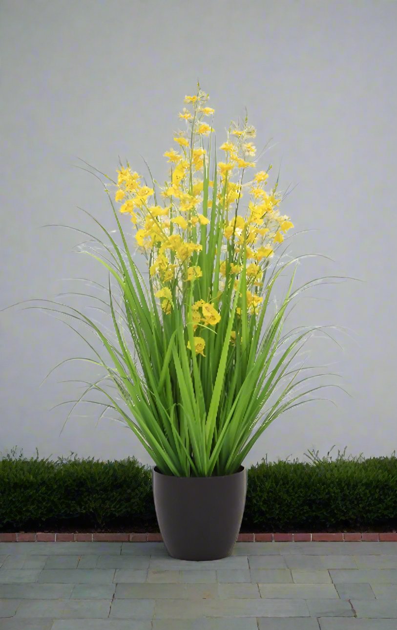 Artificial 36"H Dancing Orchid Grass with Plastic Pot, 90CM - (7026)