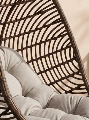 Dark Brown Poly Bamboo Swing Chair (ATC) | Hanging Egg Pod with Stand - Acacia Garden Center