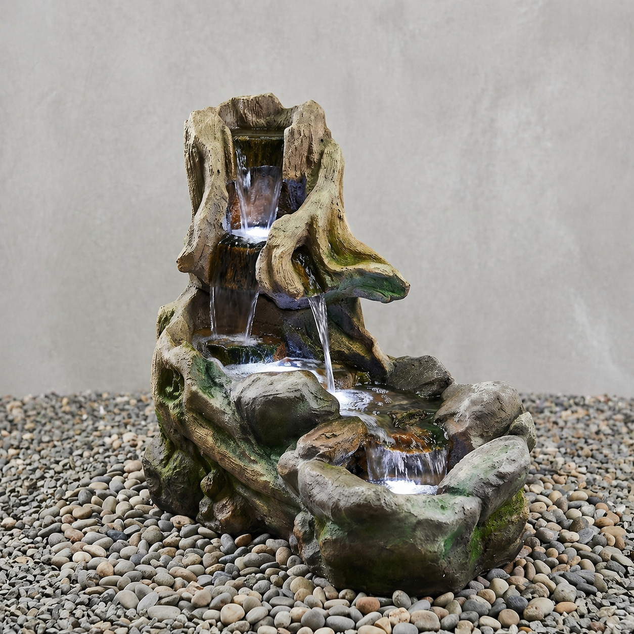 Polyresin Water Fountain (DW11020) | Multi-Stream Design, 150 × 67 × 72 cm