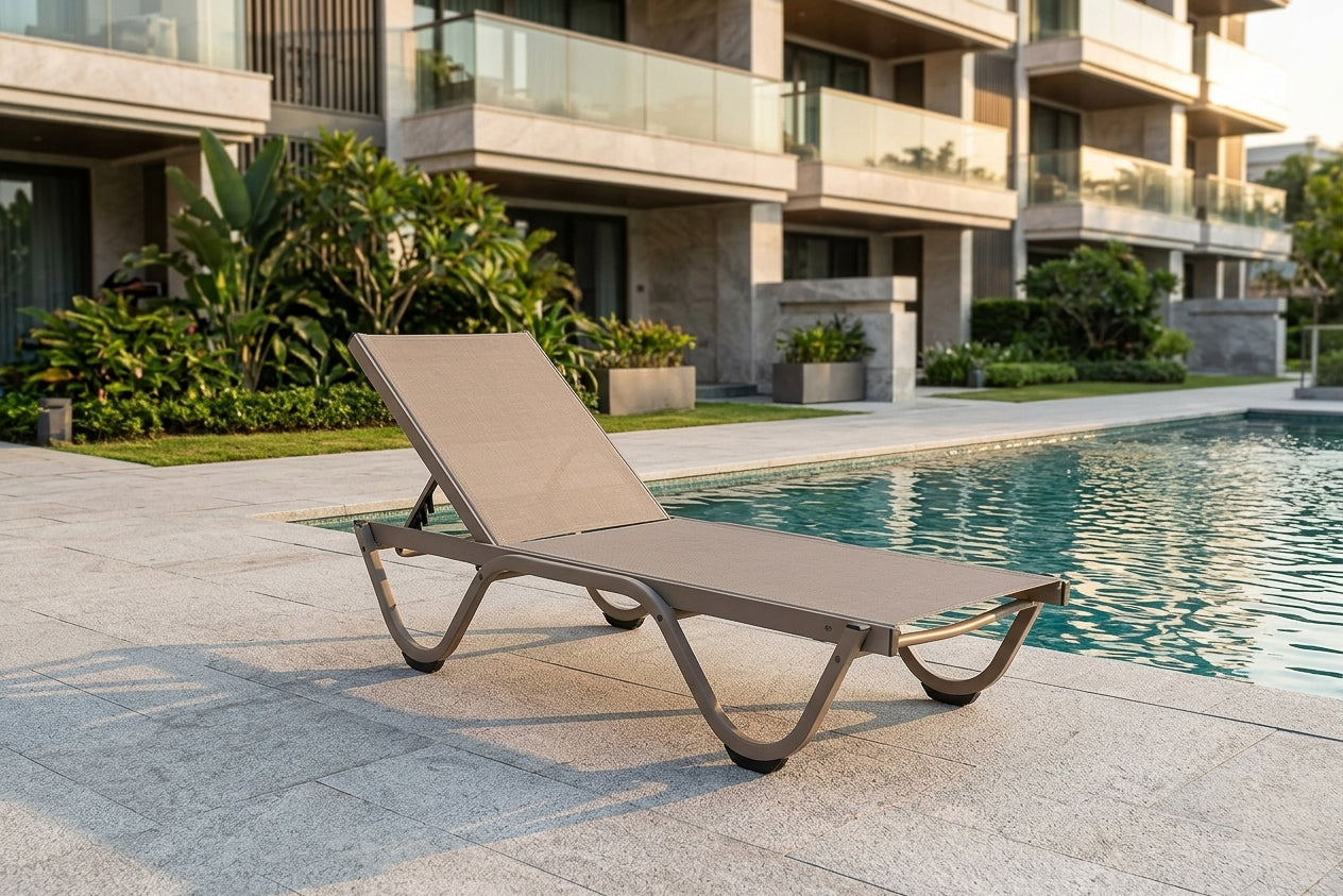 Gala Sunbed Cappuccino Taupe (Terazzi) | Adjustable Lounger - Acacia Garden Center