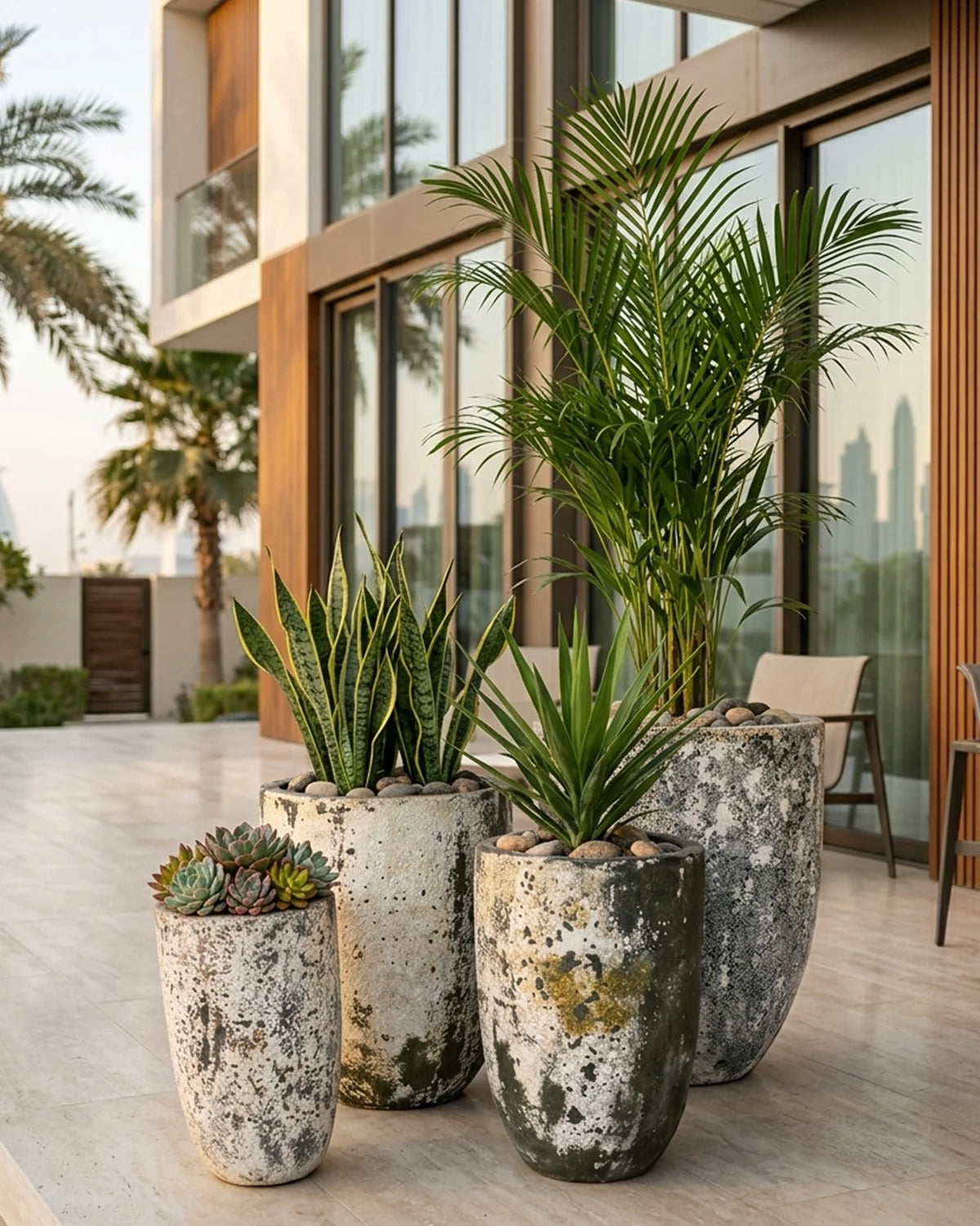 وعاء زرع على شكل حرف U - أطلانتس وسيراميك عالي الجودة من فيتنام 6044AD