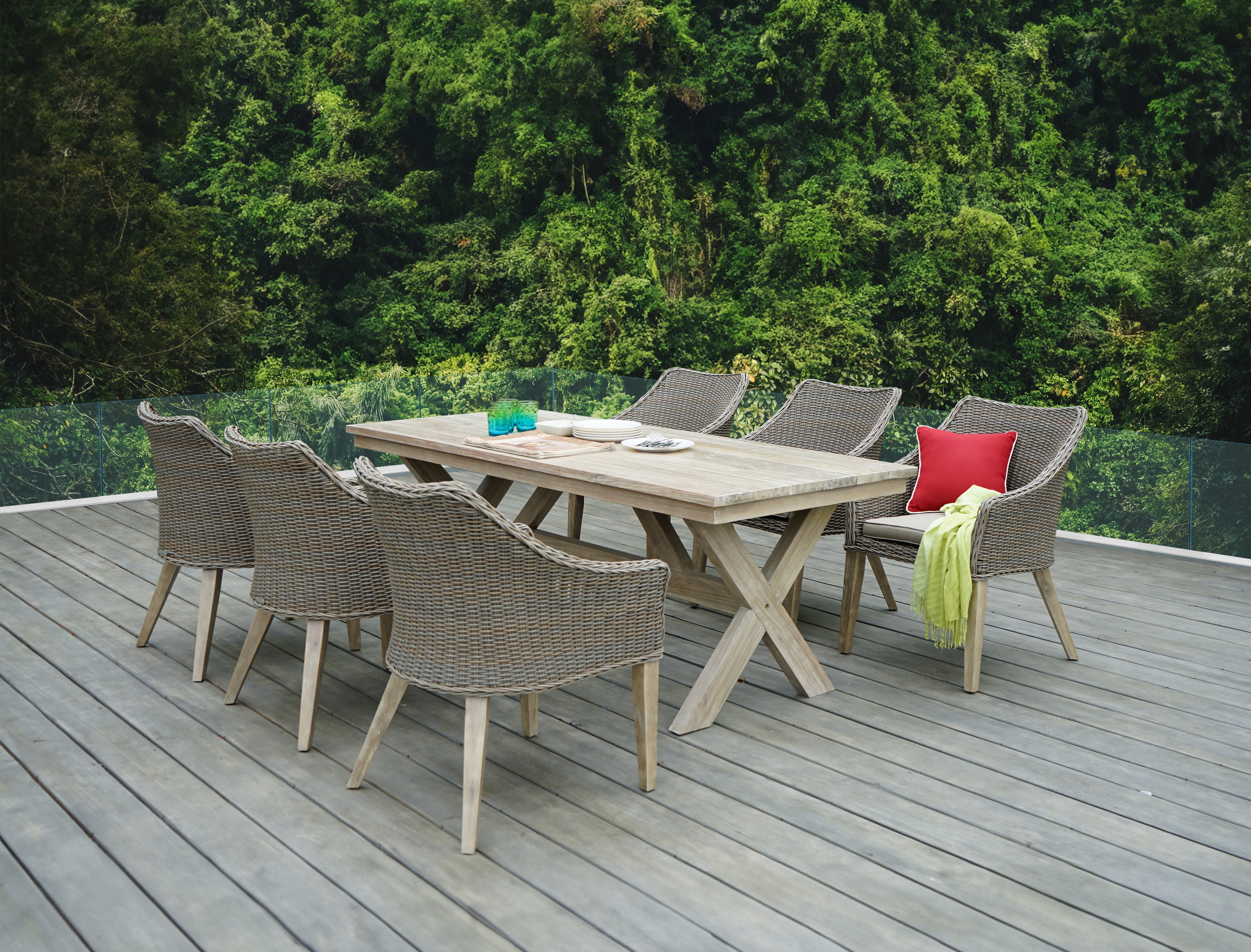 ATC Minimalist Outdoor Dining Set Brushed Wooden Legs - RADS-137A