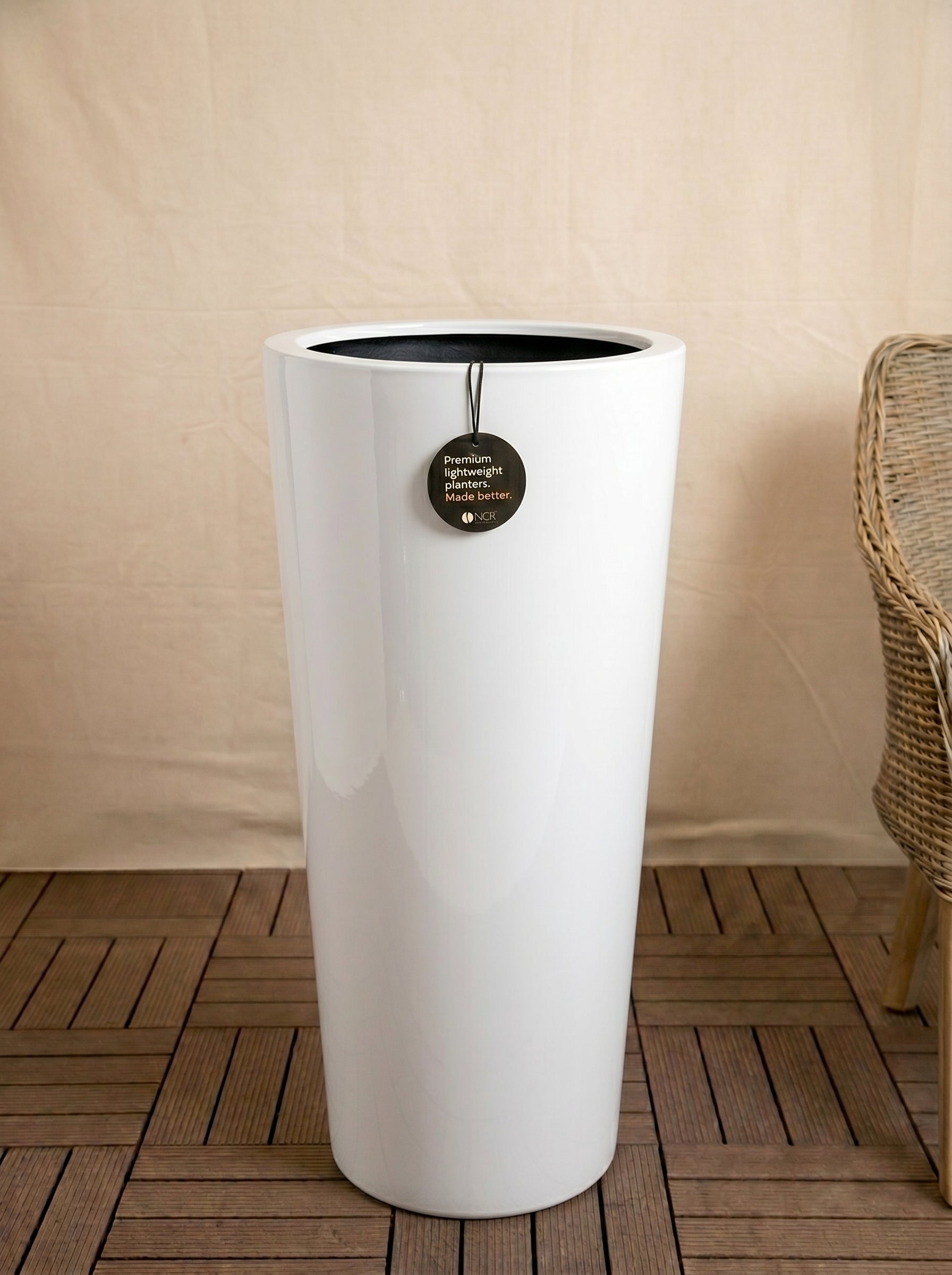 Argento Vase | Glossy Floor Vase, Dia. 68–90 cm - Acacia Garden Center
