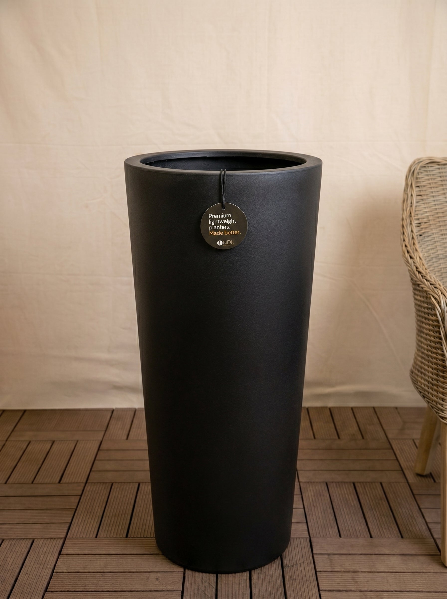 Argento Vase | Glossy Floor Vase, Dia. 68–90 cm - Acacia Garden Center