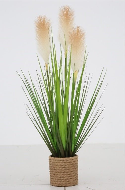 Artificial 23"H Reed Grass with Plastic Pot, 57CM - (7100) - Acacia Garden Center