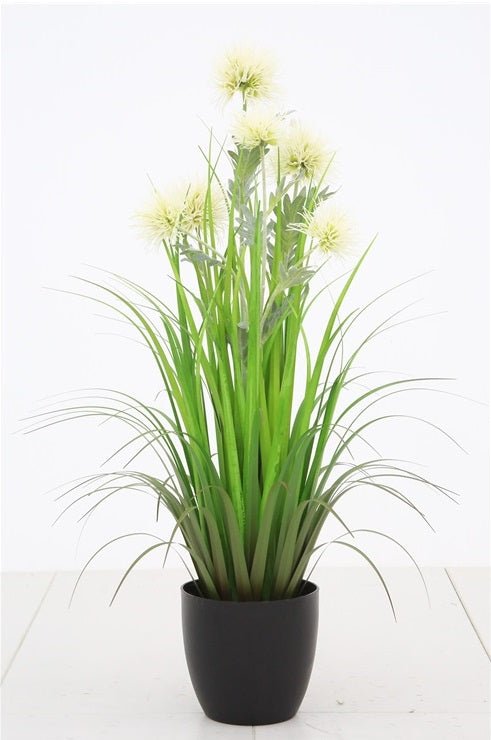 Artificial 35"H Thistle Grass with Plastic Pot, 87CM - (7032) - Acacia Garden Center