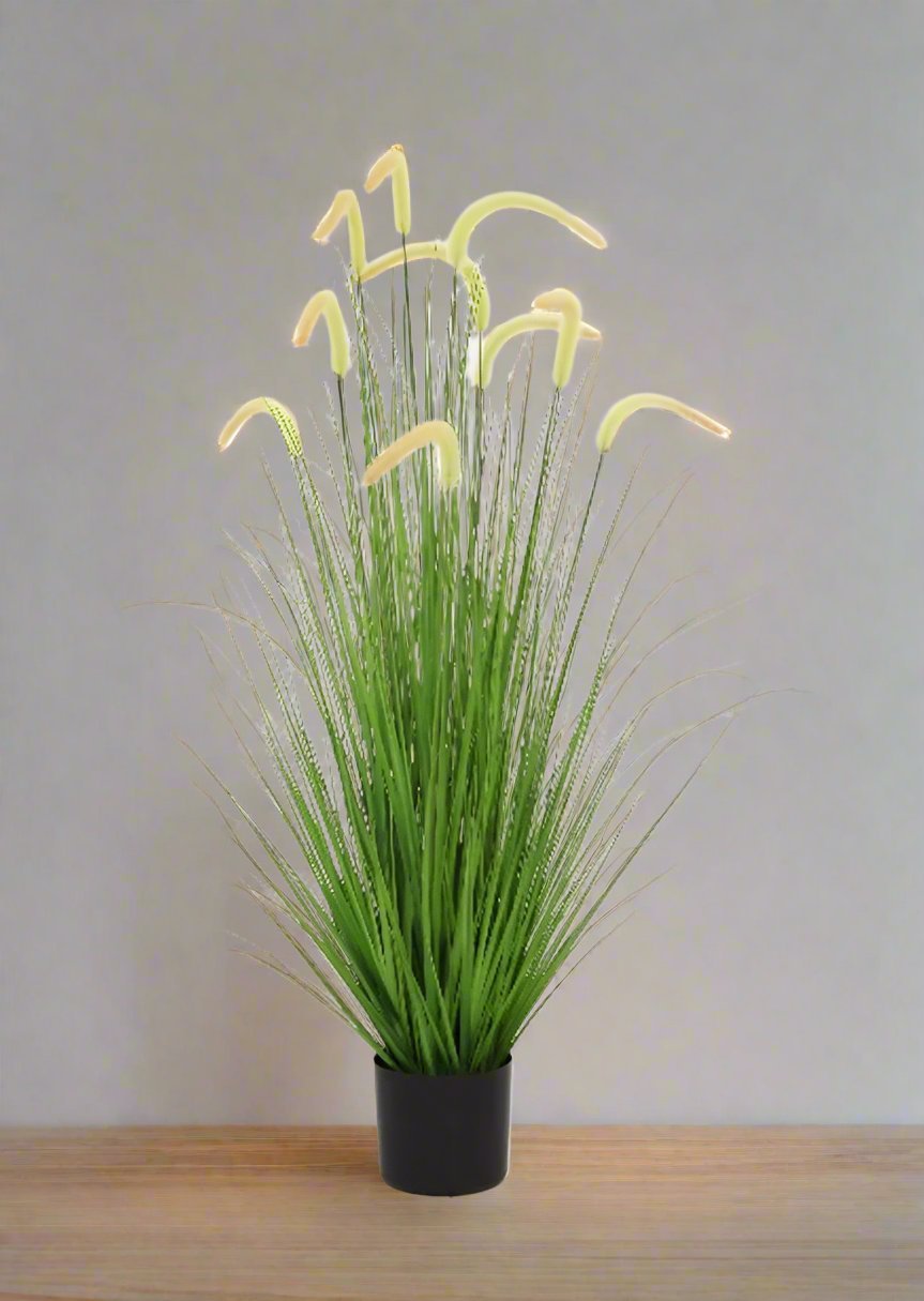 Artificial 48"H Dogtail Grass with Plastic Pot, 1.2M - (B0060) - Acacia Garden Center