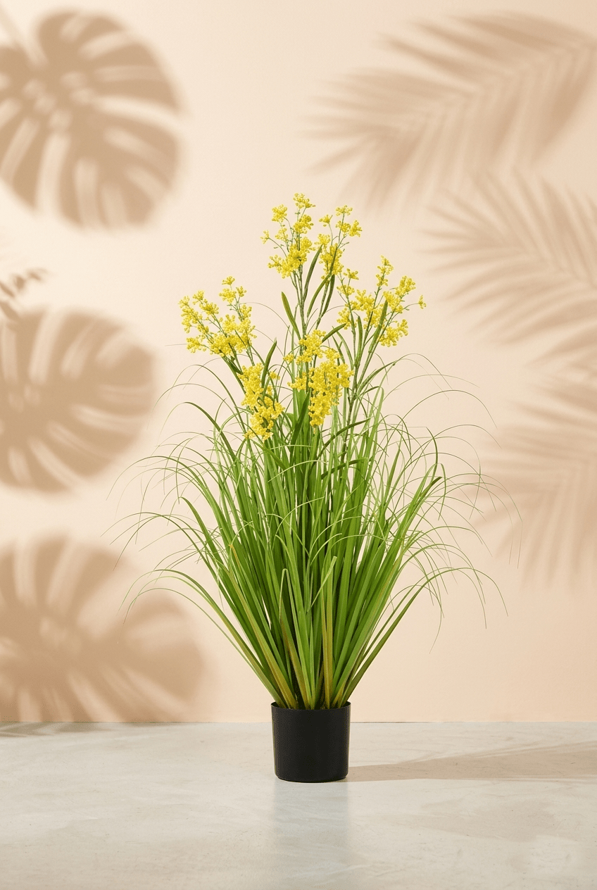 Artificial Flower Grass | Plastic Pot | 48" - Acacia Garden Center