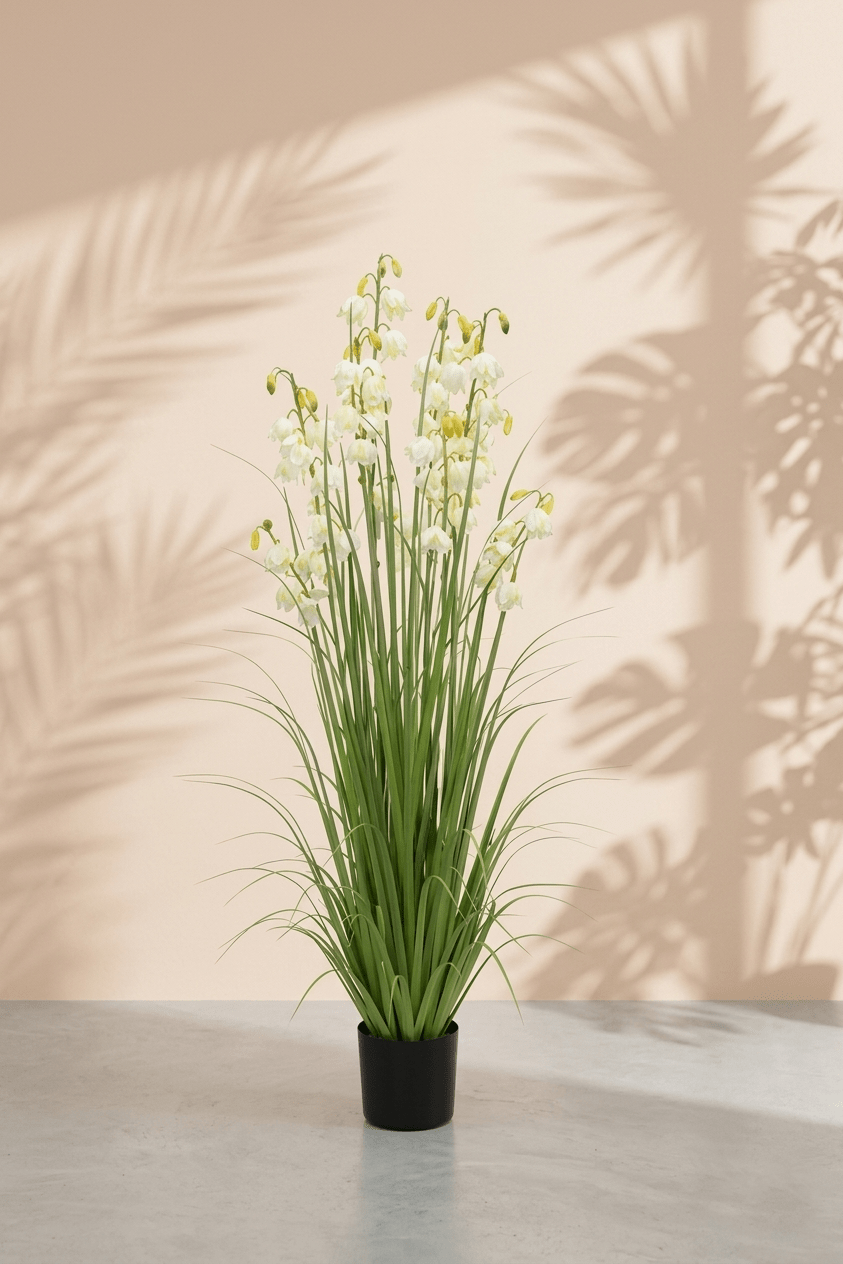 Artificial Lantern Flowers Grass | Plastic Pot - Acacia Garden Center