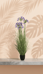 Artificial Leek Flower Grass | Plastic Pot | 55" - Acacia Garden Center