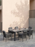 Aston Dining Set Anthracite (Terazzi) | 6 - Seater, Luxio Cord - Acacia Garden Center