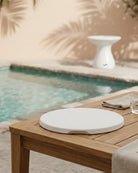 Autograph Standard Side Table Round Fog Lid White Base (Only Lid) - Acacia Garden Center