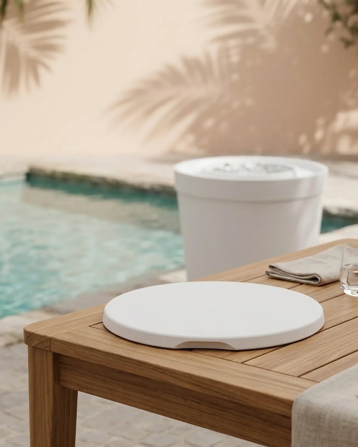 Autograph Standard Side Table Round Fog Lid White Base (Only Lid) - Acacia Garden Center