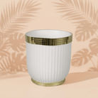 Black & White Ceramic Pot | Small Modern Planter - Acacia Garden Center