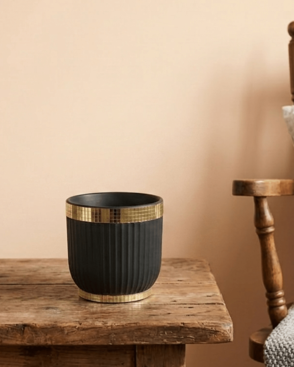 Black & White Ceramic Pot | Small Modern Planter - Acacia Garden Center