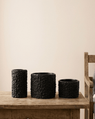 Black & White Textured Ceramic Pot | Set of 3 Sizes - Acacia Garden Center