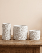 Black & White Textured Ceramic Pot | Set of 3 Sizes - Acacia Garden Center