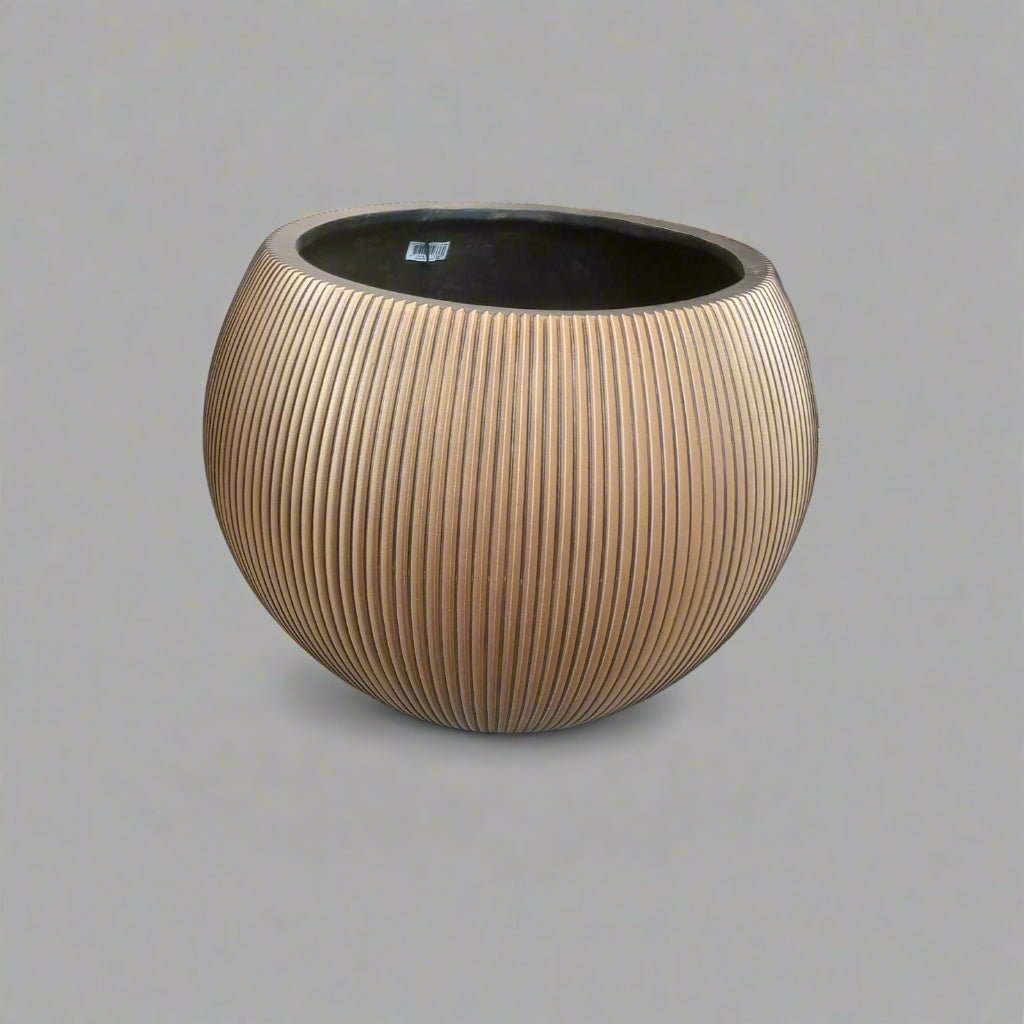 Capi Europe Vase Ball Groove GVGB 271 Black Gold - Acacia Garden Center