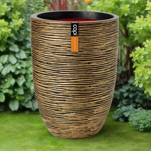 Capi Europe Vase Elegant Low Rib - Black Gold - Acacia Garden Center