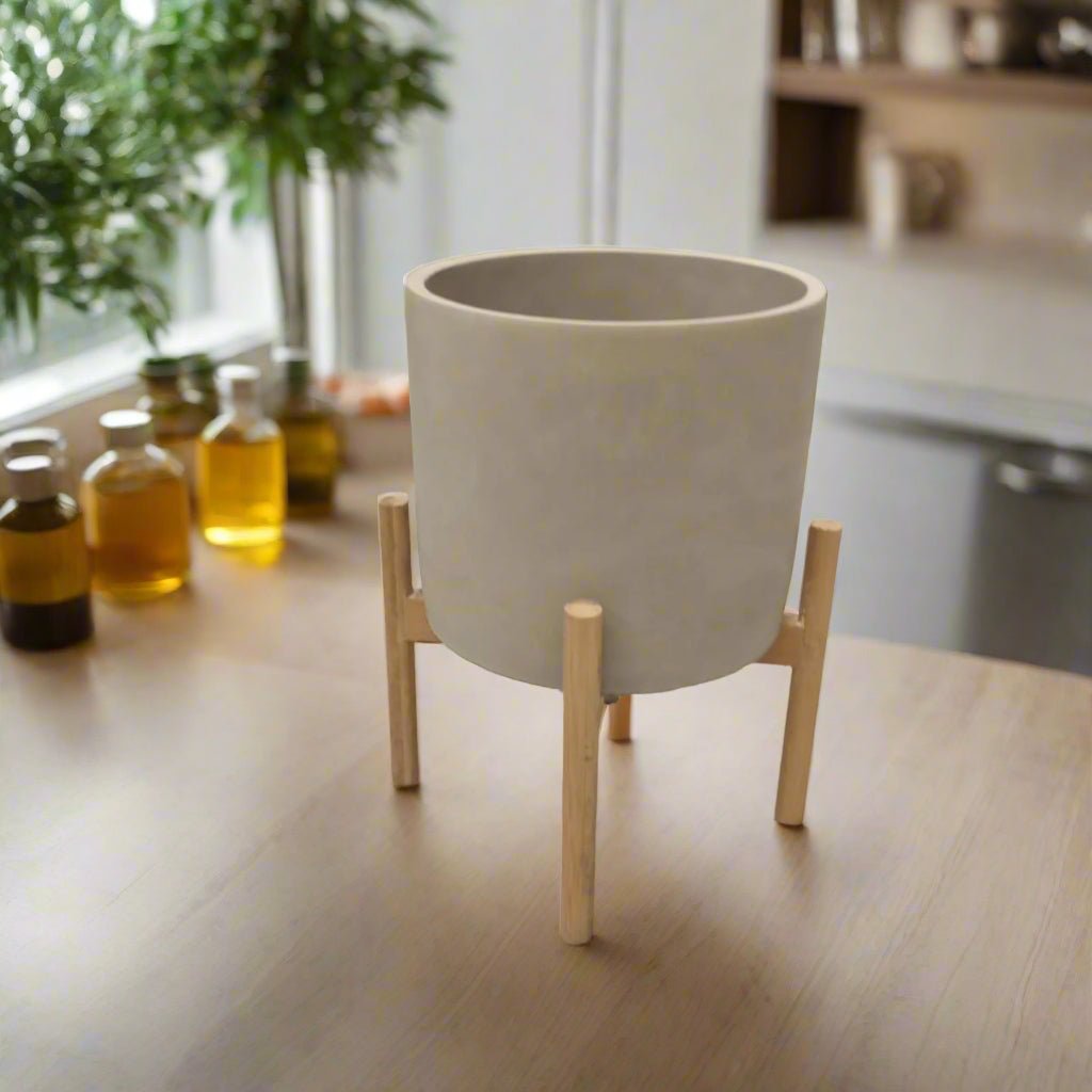 Cement Pot with Stand (18.5 x 19 CM) - 462 - Acacia Garden Center