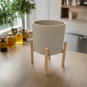 Cement Pot with Stand (18.5 x 19 CM) - 462 - Acacia Garden Center