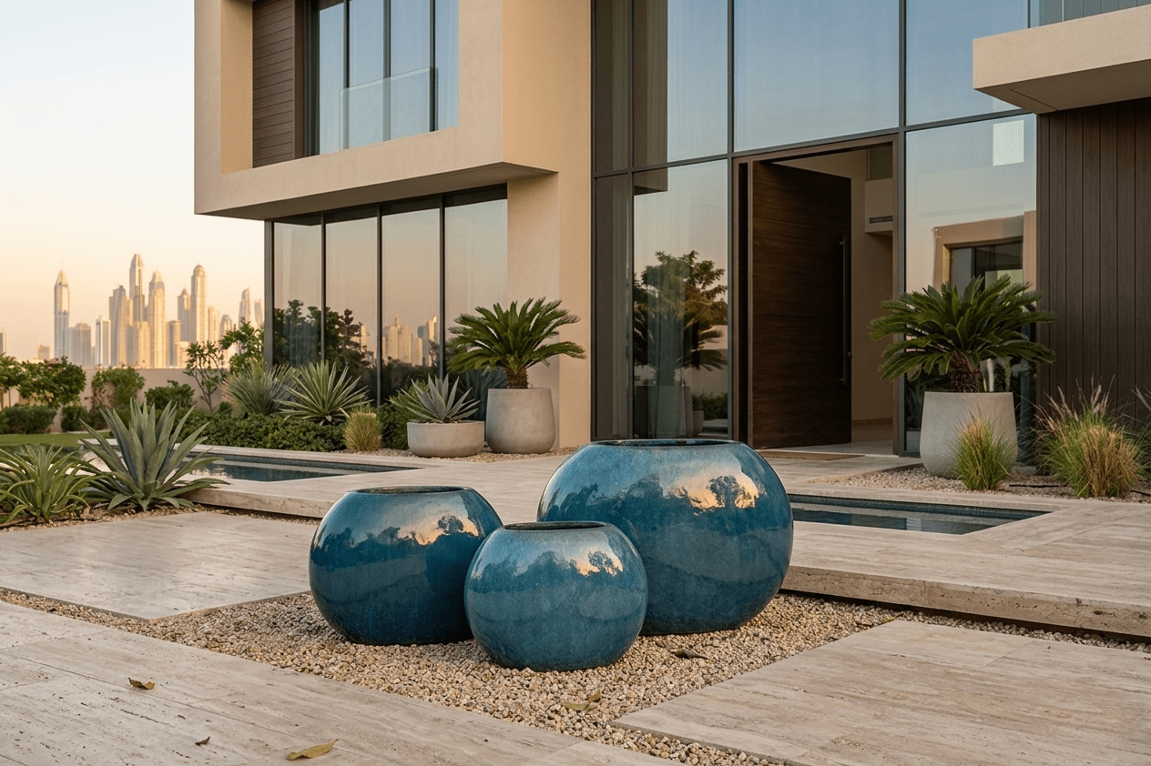 Ceramic Bella Trough Planter | Dark Blue - Acacia Garden Center