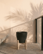 Ceramic Pot with Stand, | 16 x 16 x 15 CM - Stand 18.5 x 18.5 CM - Acacia Garden Center