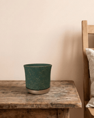 Ceramic Pot YAS220 With Saucer - Green - Acacia Garden Center