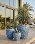 Ceramic Rope Planter | Blue - Acacia Garden Center