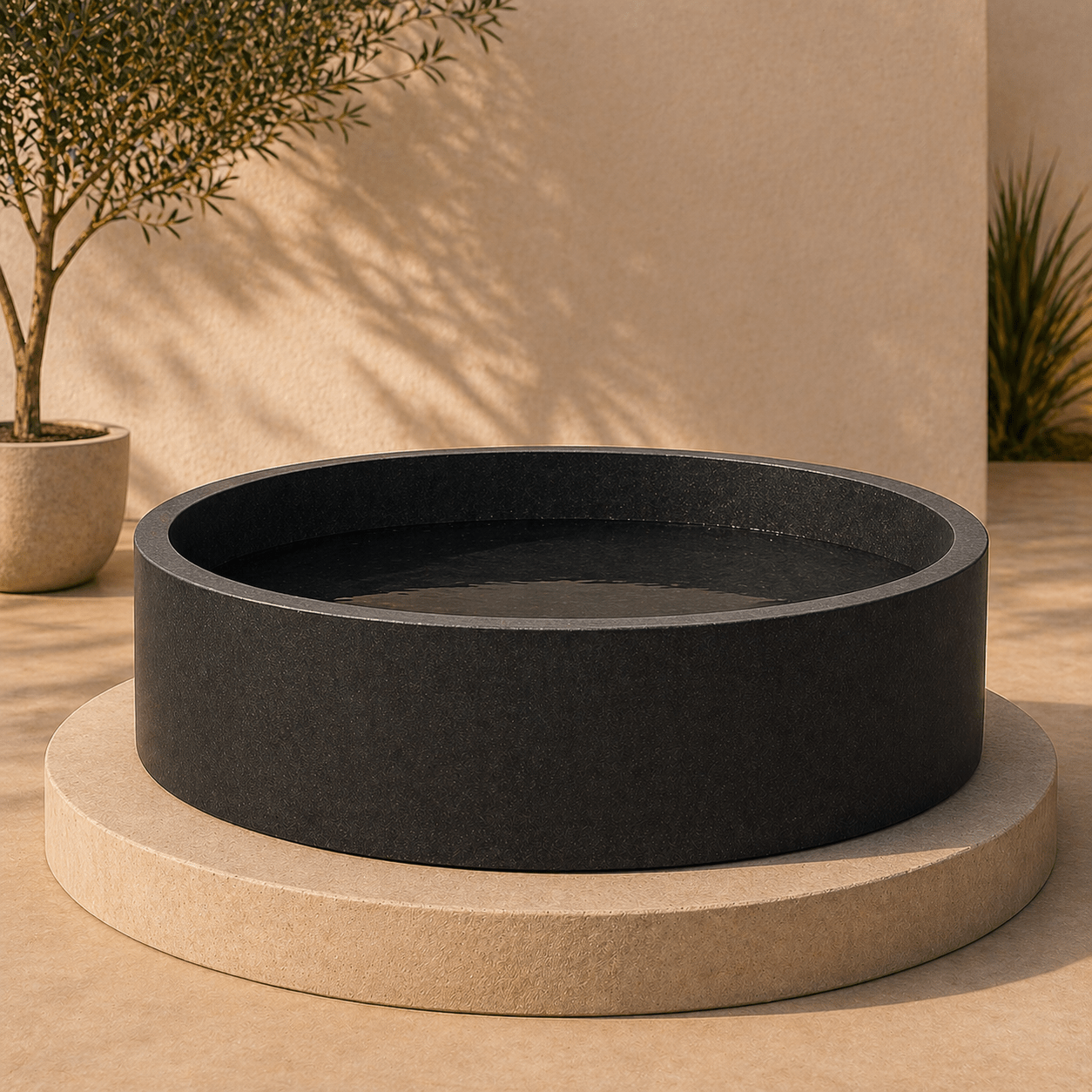 Ceramic Round Pedestal | 50 CM - Acacia Garden Center