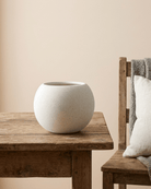 Ceramic Sand Glaze Pot | White with Dots - Acacia Garden Center