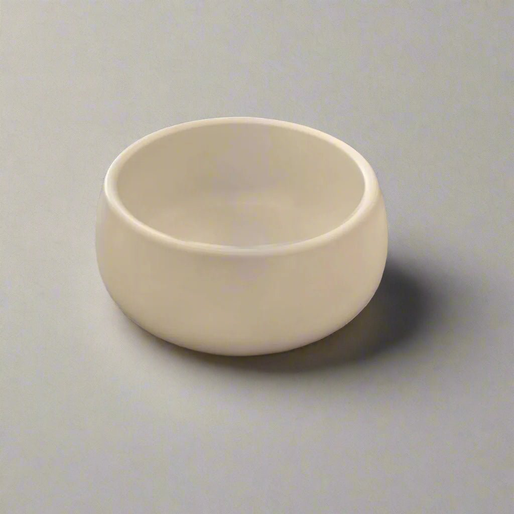 Ceramic Shallow Bowl Pot | White, 19.5 cm - Acacia Garden Center