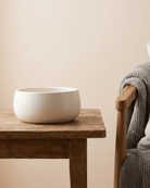 Ceramic Shallow Bowl Pot | White, 19.5 cm - Acacia Garden Center
