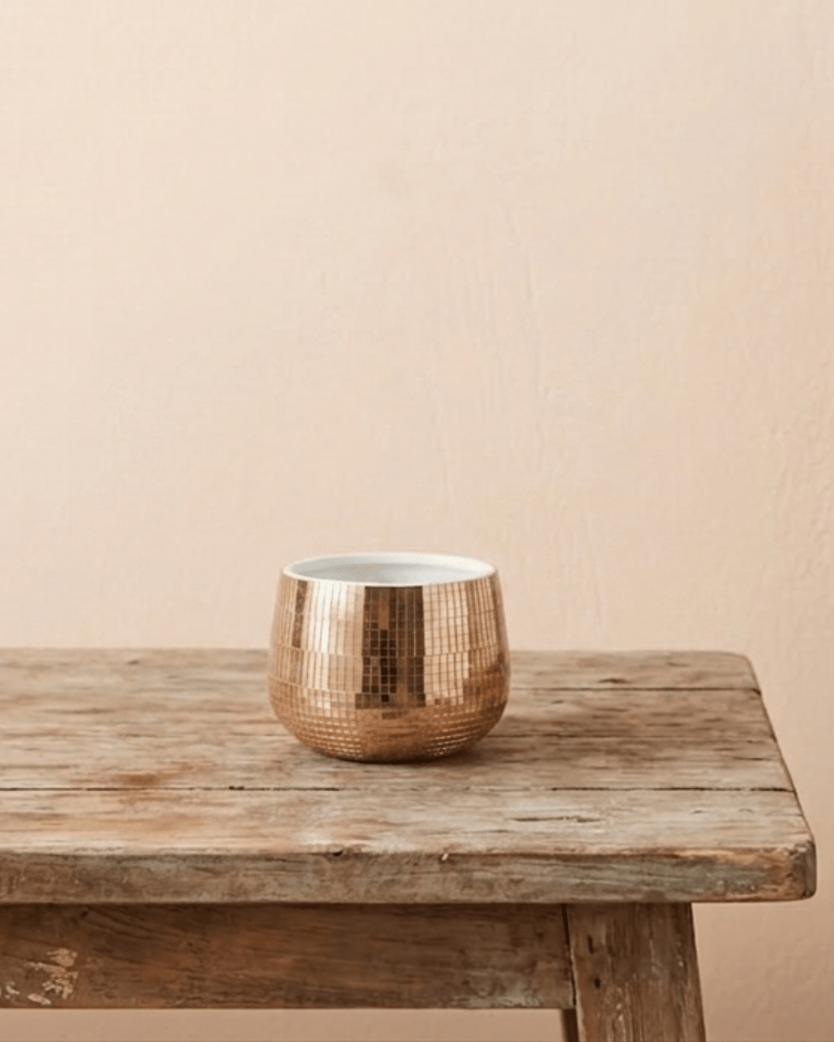 Champagne Metallic Ceramic Pot | Small Decorative Planter - Acacia Garden Center