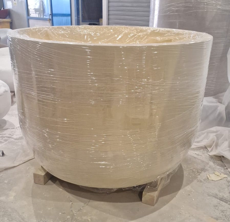 Customized GRC Pot - 150cm Diameter x 100cm Height (Beige Color) - Acacia Garden Center