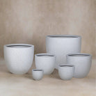 Fiber Clay Pot Rough Texture | Light Grey, Dia. 25–76 cm - Acacia Garden Center