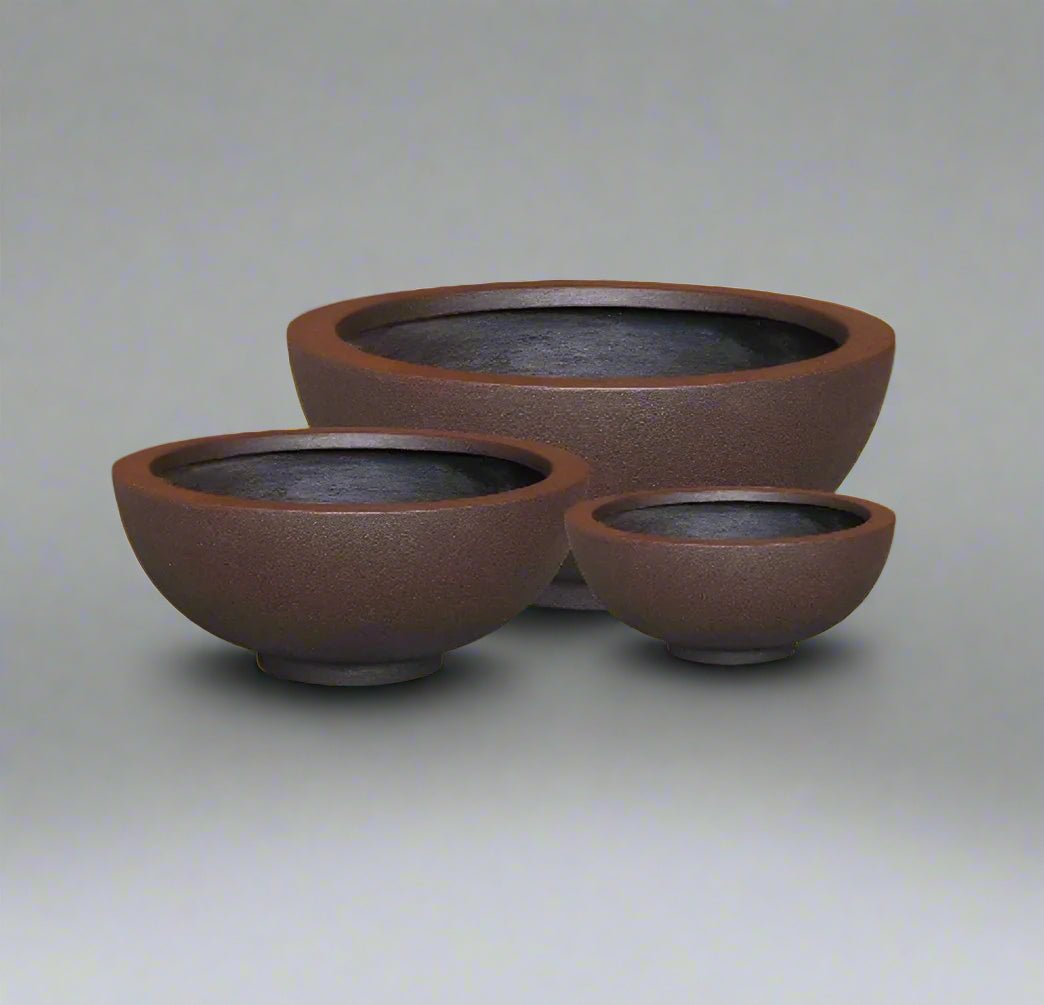 Fiber Clay Pot Round Bowl - (DW161207) - Acacia Garden Center